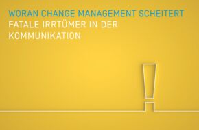 Ein Ausrufezeichen mahnt wie wichtig die richtige Kommunikation im Change-Management ist